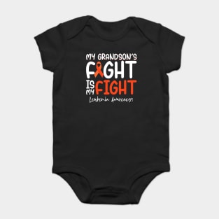 My Grandsons Fight Is My Fight Leukemia Cancer Awareness Baby Bodysuit